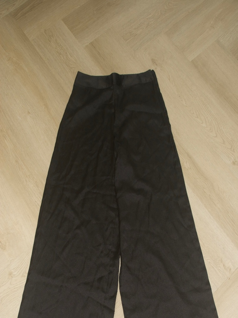 wide Black satin pants